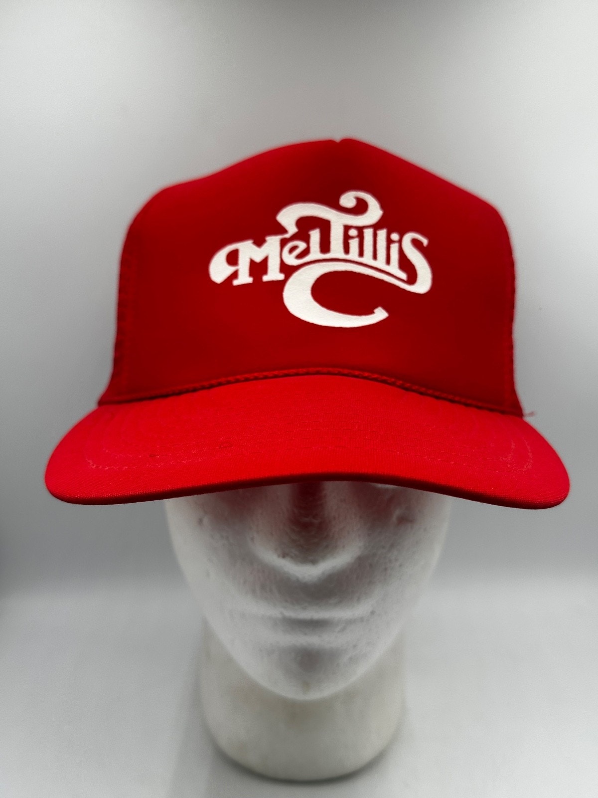 Vtg 80s Mel Tillis Trucker Hat Red Nissin Mesh Snapback Adjustable